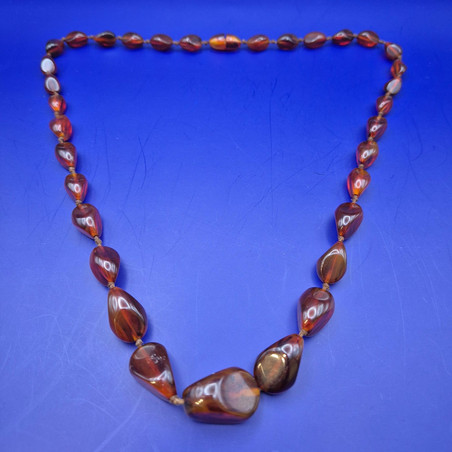 Vintage Bernstein Kette Tropfenform Verlauf