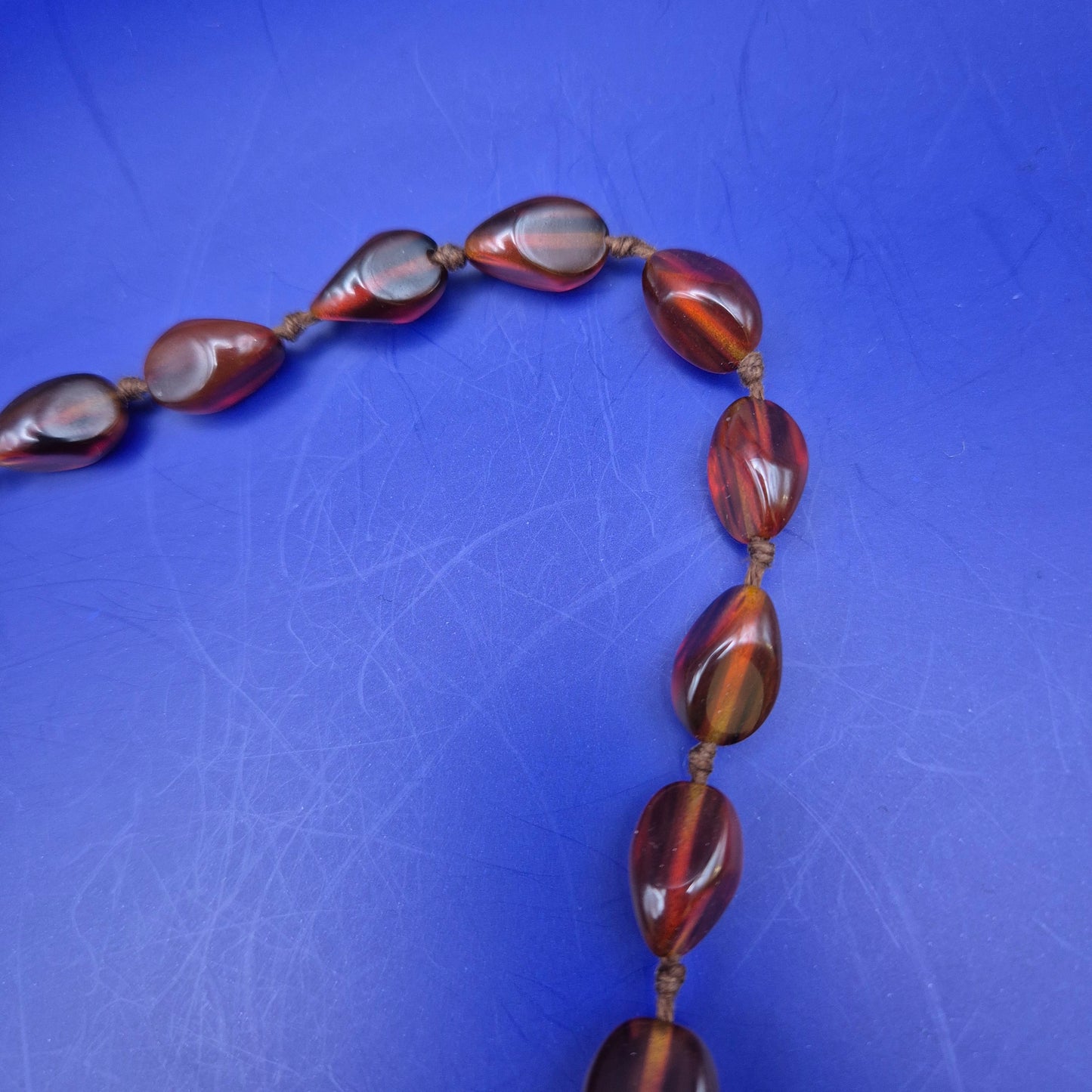 Vintage Bernstein Kette Tropfenform Verlauf