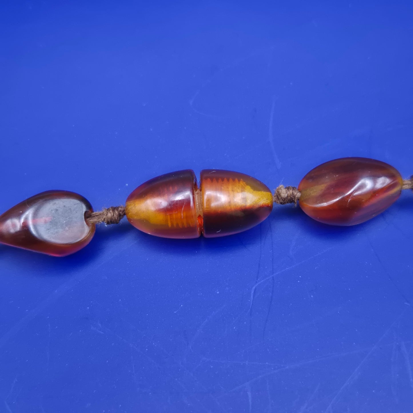 Vintage Bernstein Kette Tropfenform Verlauf