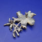 Vintage Emaille Brosche Blumen Design mit Strass Steinen