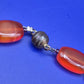 Vintage Achat Kette mit ovalen Elementen honigfarben