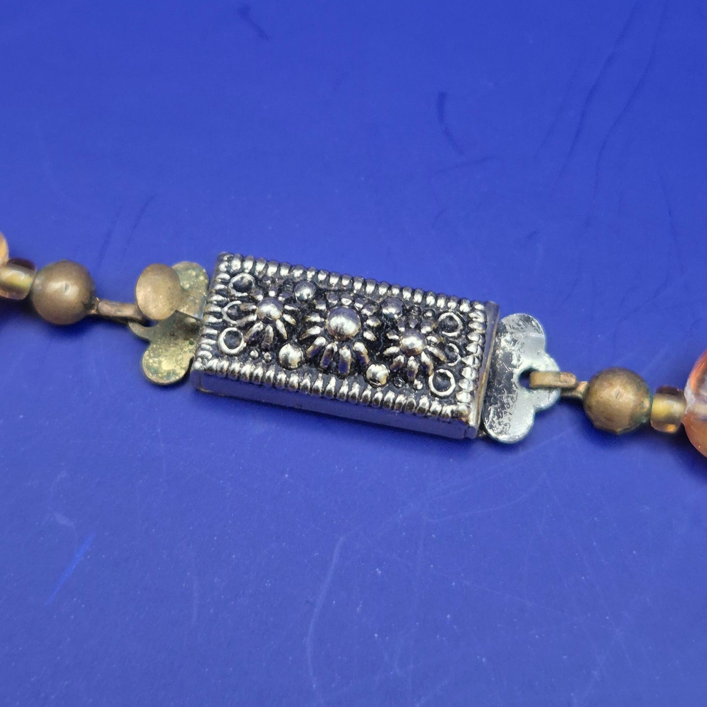 Vintage Bernstein Kette mit Schmuckverschluss Honigfarben