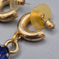 Vintage Ohrhänger Goldfarben mit blauen Emaille Sternen Anhängern