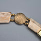 Elegante Vintage Kette mit Steinsegmenten und Goldakzenten