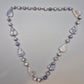 Vintage Kette Blau Weiß Marmorierte Perlen Geometrische Elemente