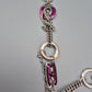 Exklusive Statement Kette in Violett und Silberfarben mit Perlenanhänger