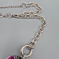 Exklusive Statement Kette in Violett und Silberfarben mit Perlenanhänger