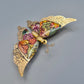 Vintage Schmetterlingsbrosche mit glitzernden Emaille Akzenten