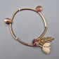 Vintage Armreif mit floralem Blumendekor und Emaille-Applikationen
