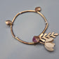 Vintage Armreif mit floralem Blumendekor und Emaille-Applikationen