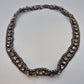 Vintage Strass Armband mit Gliederkette Gunmetal Optik