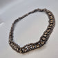 Vintage Strass Armband mit Gliederkette Gunmetal Optik