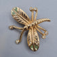Vintage Libellen Brosche mit Emaille und Strass Goldfarben