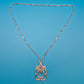 Vintage Statement Kette mit geometrischem Anhänger strukturiert