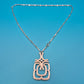 Vintage Statement Kette mit geometrischem Anhänger strukturiert