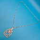 Vintage Statement Kette mit geometrischem Anhänger strukturiert