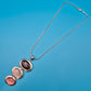 Vintage Statement Kette mit ovalen Cabochon-Anhängern in Pastelltönen