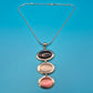 Vintage Statement Kette mit ovalen Cabochon-Anhängern in Pastelltönen