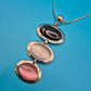 Vintage Statement Kette mit ovalen Cabochon-Anhängern in Pastelltönen