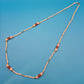 Vintage Kette mit Holzperlen und Goldakzenten 40 cm