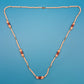 Vintage Kette mit Holzperlen und Goldakzenten 40 cm