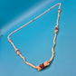 Vintage Kette mit Holzperlen und Goldakzenten 40 cm