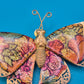 Vintage Schmetterling Brosche mit goldfarbenem Filigran und Emaille-Optik
