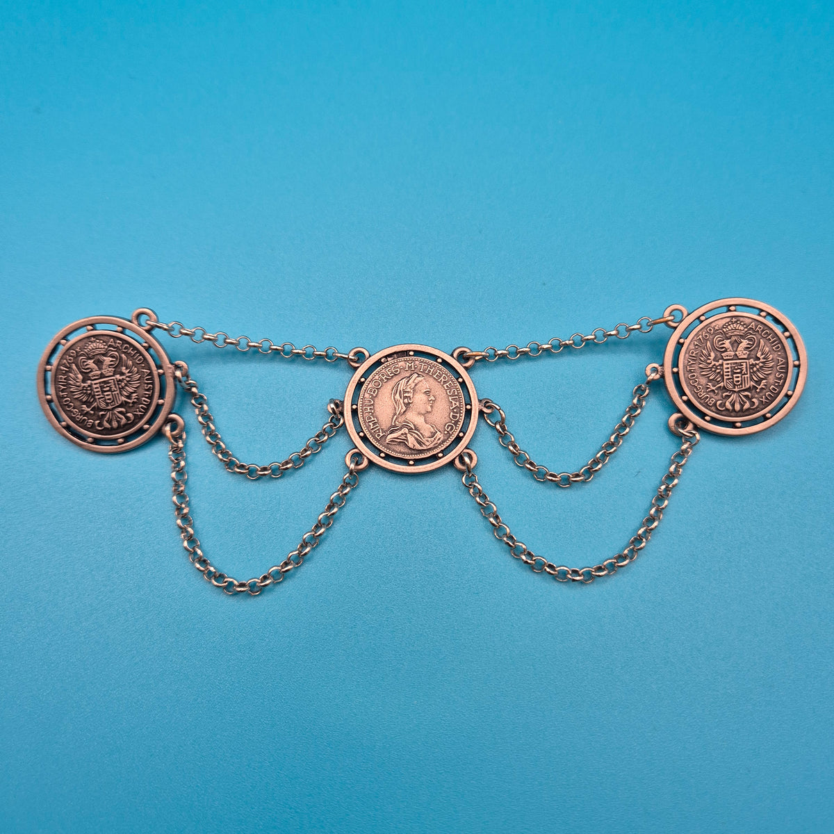 Historische Maria Theresia Taler Anhänger Kette im Vintage Stil
