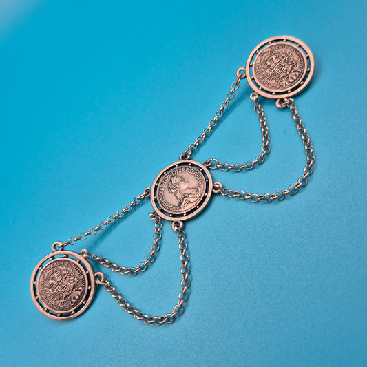 Historische Maria Theresia Taler Anhänger Kette im Vintage Stil