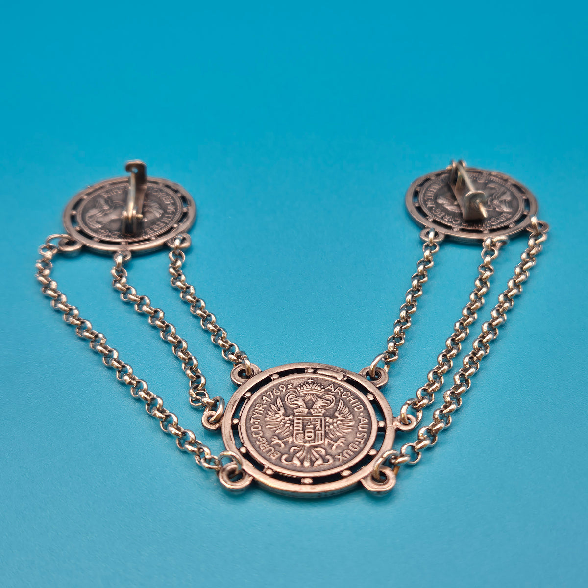 Historische Maria Theresia Taler Anhänger Kette im Vintage Stil