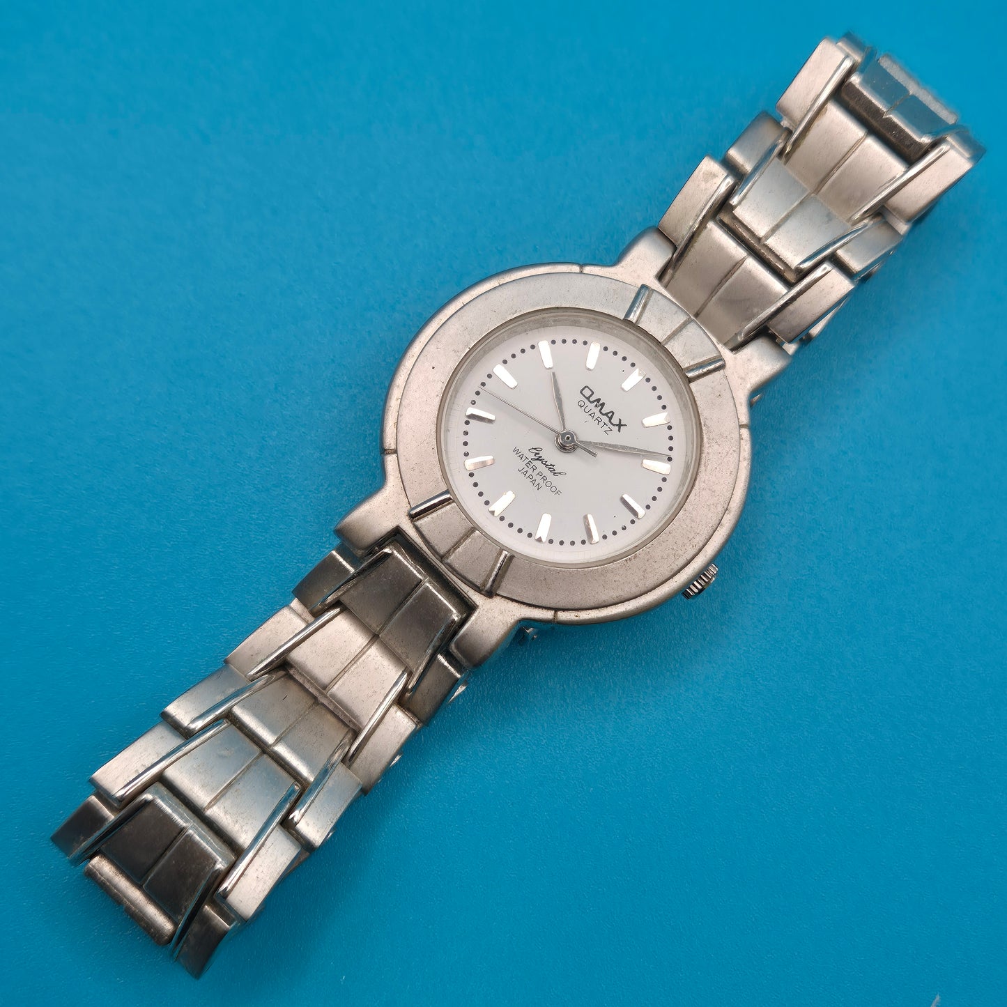 Omax Crystal Quartz Damen Uhr Edelstahl Armbanduhr