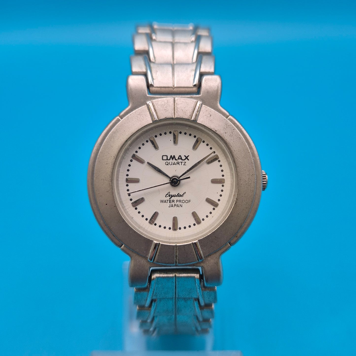 Omax Crystal Quartz Damen Uhr Edelstahl Armbanduhr