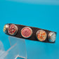 Vintage Lederarmband mit bunten Wechsel-Druckknöpfen Boho-Style