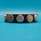 Vintage Lederarmband mit bunten Wechsel-Druckknöpfen Boho-Style