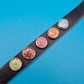 Vintage Lederarmband mit bunten Wechsel-Druckknöpfen Boho-Style