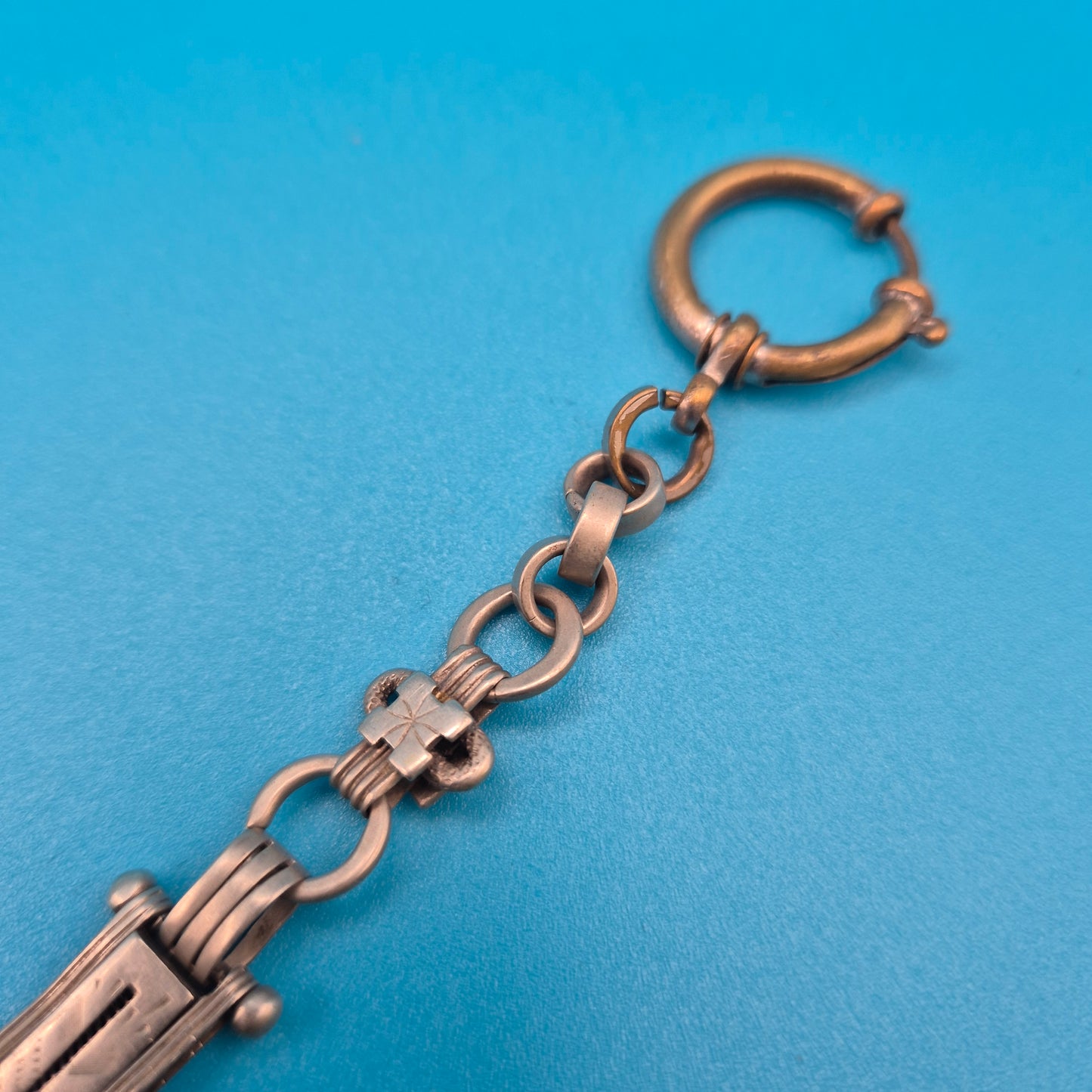 Antike viktorianische Uhrkette mit Zierelementen Rosegold-Optik