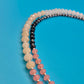 Elegante Bonita Designer-Kette mit facettierten Perlen in Rosé und Schwarz