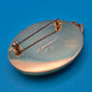 Vintage Brosche mit Tigerauge Cabochon & filigraner Metall-Ornamentik