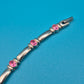 Vintage Armband in Silber-Optik mit pinken Zirkonia-Steinen