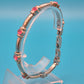 Vintage Armband in Silber-Optik mit pinken Zirkonia-Steinen