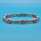 Vintage Armband in Silber-Optik mit pinken Zirkonia-Steinen