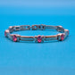 Vintage Armband in Silber-Optik mit pinken Zirkonia-Steinen