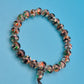 Vintage Glasperlen-Armband mit bunter Einlage und Kordelzug