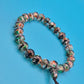 Vintage Glasperlen-Armband mit bunter Einlage und Kordelzug