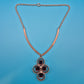 Mid-Century Statement Collier mit quadratischen Steinen und Metall-Elementen