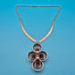 Mid-Century Statement Collier mit quadratischen Steinen und Metall-Elementen