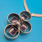 Mid-Century Statement Collier mit quadratischen Steinen und Metall-Elementen
