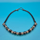 Elegante Vintage TOSH Statement-Kette mit schwarzen facettierten Perlen