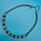 Elegante Vintage TOSH Statement-Kette mit schwarzen facettierten Perlen
