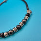 Elegante Vintage TOSH Statement-Kette mit schwarzen facettierten Perlen